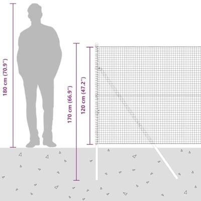 VidaXL Afrasteringspaal groen 10 x 1,2 m (25 x 25 mm gaas)