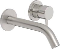 Saqu Eurotrend 2-gats inbouw wastafelmengkraan inclusief inbouwdeel geborsteld nikkel - thumbnail