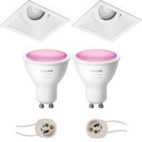 Philips Hue LED Spot Set GU10. Kantelbaar. Mat Wit. Bluetooth. 93mm - thumbnail