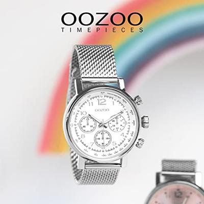 OOZOO C10900 Horloge Timepieces staal zilverkleurig-wit 42 mm - thumbnail