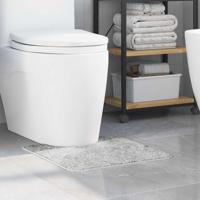 VidaXL Antislip badmat met toilet cut grijs 50 x 50 cm pp - thumbnail