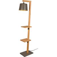 Elegante LED Vloerlamp E27 - Mat Bruin Hout Design - thumbnail