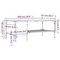 Salontafel met rek 100x51x40 cm bewerkt hout sonoma eikenkleur - thumbnail
