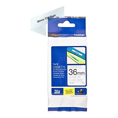Brother TZe tape voor P-Touch 36 mm, zwart op transparant Brother TZe tape voor P-Touch 36 mm, zwart op transparant