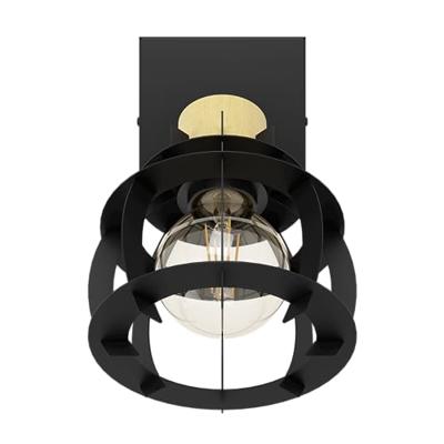Eglo WandlampjeStillington 1 zwart met hout - 43926