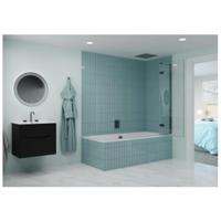 Crosswater Optix 10 Badwand - 90x150cm - 2-delig - links - 180graden - slate (gunmetal) OXBDHTC0900L - thumbnail