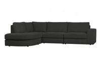 vtwonen Hoekbank 'Family' Links, Woven, kleur Antraciet - thumbnail