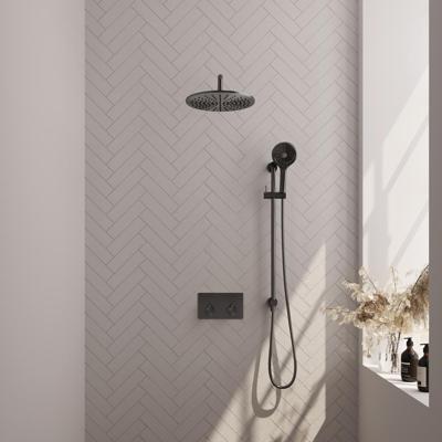 Gunmetal Edition thermostatische inbouw regendouche SET 70 met drukknoppen