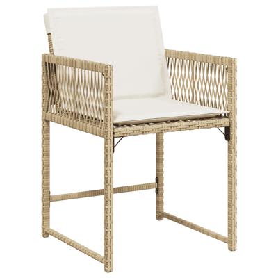 11-delige Tuinset met kussens poly rattan beige - thumbnail