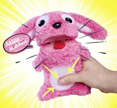 Smoby - Screamerz - Leuke interactieve knuffel - Konijn - 27 cm - Geluiden bij schudden of indrukken van de knop