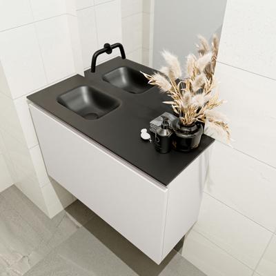 MONDIAZ OLAN 80cm toiletmeubel linen. LEX wastafel urban links geen kraangat