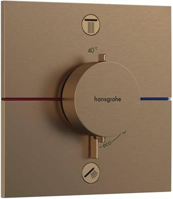 Hansgrohe ShowerSelect Comfort E thermostaat inbouw voor 2 functies met geïntergreerde zekerheidscombinatie volgens EN1717, Brushed Bronze Hansgrohe ShowerSelect Comfort E thermostaat inbouw voor 2 functies met geïntergreerde zekerheidscombinatie volgens EN1717, Brushed Bronze
