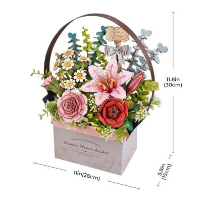 Robotime Houten Bloemenmand Bloemen Bouwpakket Knutselen Cadeau Hobby Modelbouw Robotime Houten Bloemenmand Bloemen Bouwpakket Knutselen Cadeau Hobby Modelbouw