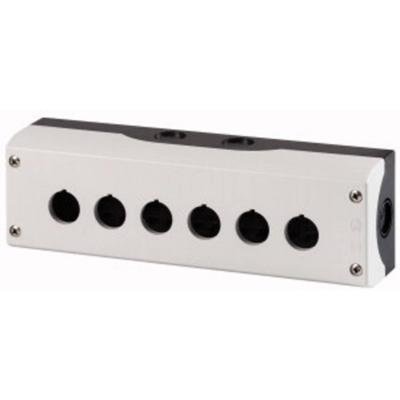 Eaton M22-I6 216540 Surface mounted housing 6 inbouwplaatsen, Voor bodembevestiging (Ø x h) 22 mm x 80 mm Antraciet 1 stuk(s) Piece