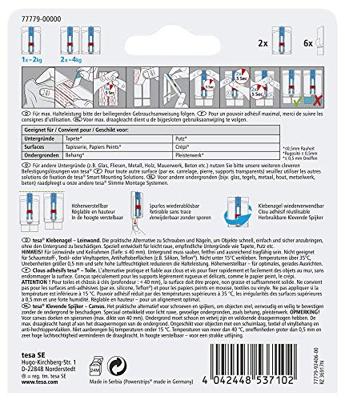Klevende spijker tesa canvas behang 2kg wit Klevende spijker tesa canvas behang 2kg wit