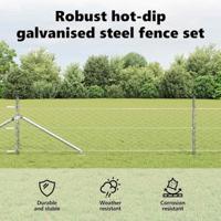 VidaXL Afrasteringspaal zilver 25 x 0,4 m (50 mm gaas) staal - thumbnail