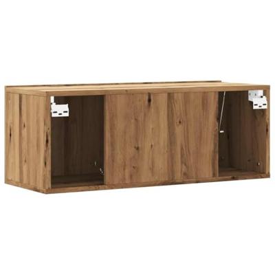 Tv-wandmeubel 80x30x30 cm bewerkt hout artisanaal eikenkleurig
