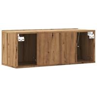 Tv-wandmeubel 80x30x30 cm bewerkt hout artisanaal eikenkleurig - thumbnail