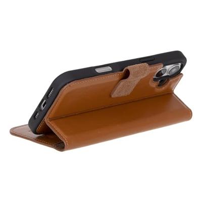 NorthLife iPhone 16 - Leren Afneembare 2-in-1 bookcase telefoonhoes - Cognac