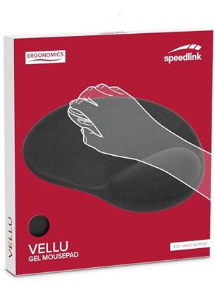 SpeedLink Vellu Muismat met polssteun Ergonomisch, Polssteun Zwart