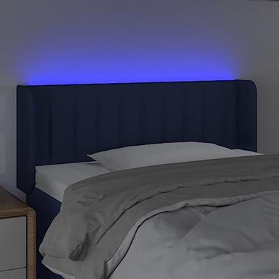 Hoofdbord LED 83x16x78/88 cm stof blauw
