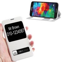 Crazy Horse structuur Flip lederen hoesje met Oproepweergave ID & houder voor Samsung Galaxy S5 / G900wit - thumbnail