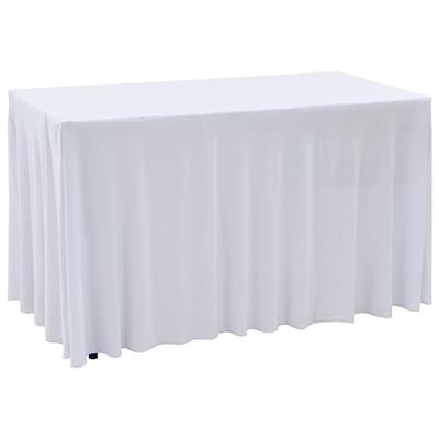 VidaXL 2 st tafelhoezen stretch met rok 243x76x74 cm wit