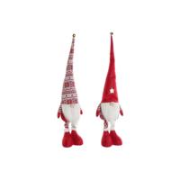 Kerstversiering DKD Home Decor Wit Rood Kabouter 14 X 11 X 73 cm (2 Stuks) - thumbnail