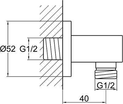 Ben Rainbow-Lila muuraansluitbocht geborsteld messing pvd