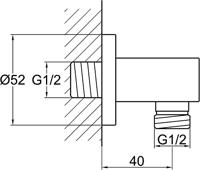 Ben Rainbow-Lila muuraansluitbocht geborsteld messing pvd - thumbnail