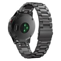 By Qubix - Stalen schakelband - Zwart - Compatible met Garmin Fenix 8-51mm - Compatible Garmin bandje - thumbnail
