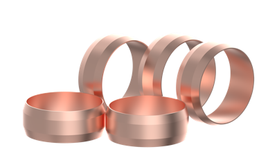 Kirchhoff Koperen klemring, blank, 12 mm, klemkoppeling voor koperen buis (5x) - 989461217