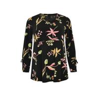 Yoek gebloemde tuniek TULIP zwart/groen/roze - thumbnail
