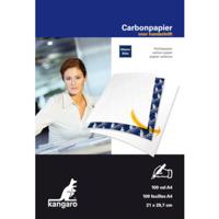 Kangaro carbonpapier, ft A4 (21 x 29,7 cm), blauw, pak van 100 vel - thumbnail