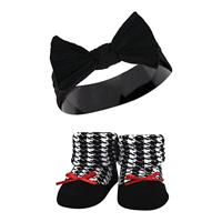 Hudson Baby Infant Girl Headband and Socks Giftset, Red Houndstooth Bows, One Size - thumbnail