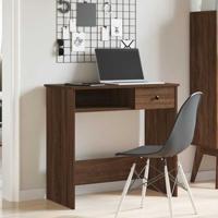 Bureau 80x40x75 cm bewerkt hout bruin eikenkleur - thumbnail