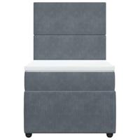 Boxspring met matras fluweel donkergrijs 90x190 cm - thumbnail