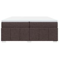 Boxspring met matras stof donkerbruin 200x200 cm - thumbnail