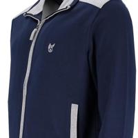 Heren homewear jasje Hajo blauw - thumbnail