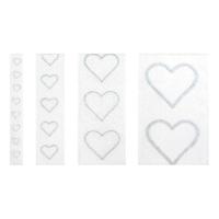Lint valentijn glittering hearts zilver 10m x 25mm - thumbnail