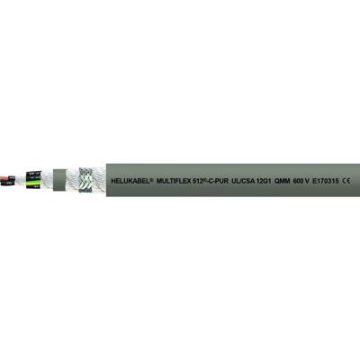 HELU 21672-500 Geleiderkettingkabel M-FLEX 512-C-PUR UL 18 G 1.5 mm² Grijs 500 m