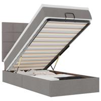 Bed met matras 100x200 cm stof taupe - thumbnail