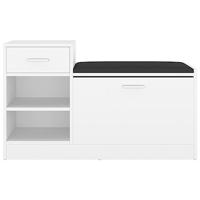 VidaXL Schoenenbank 94,5x31x57 cm bewerkt hout wit - thumbnail