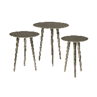 RENEW Bijzettafel 'Liam' Set van 3 stuks, kleur Zilver - thumbnail