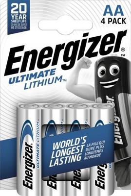 Energizer batterijen Lithium AA, blister van 4 stuks Energizer batterijen Lithium AA, blister van 4 stuks