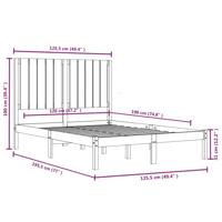 Bedframe massief hout wit 120x190 cm - thumbnail