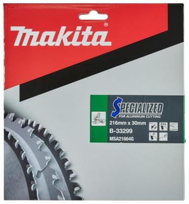 Makita Afkortzaagblad voor Aluminium | Specialized | Ø 216mm Asgat 30mm 64T - B-33299