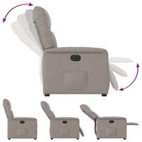Fauteuil verstelbaar elektrisch stof taupe - thumbnail
