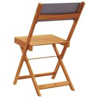 Bistrostoelen 2 st massief acaciahout en stof antracietkleurig - thumbnail