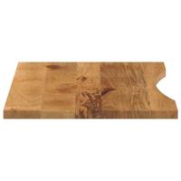 Bureaublad met ronding 100x50x2,5 cm massief ruw mangohout - thumbnail
